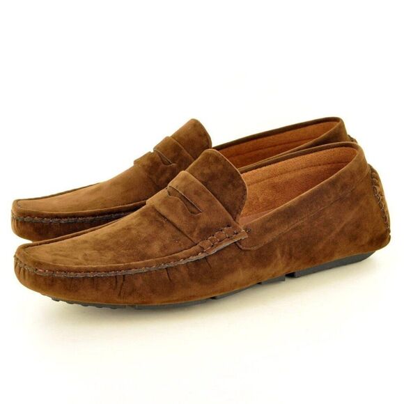Mezlan Other - Mezlan Men's Brown Suede Leather Moccasins Faux Suede Slip-on Loafers Size 9